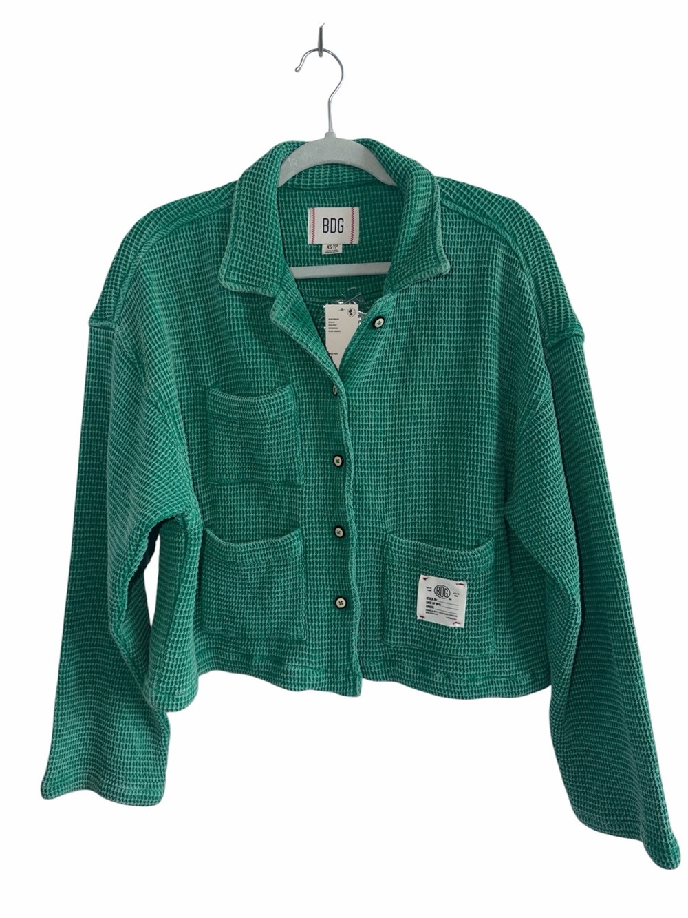 BDG Emerald Green BDG Jersey Chore Waffle Shirt Size XS NWT - Picture 2 of 8
